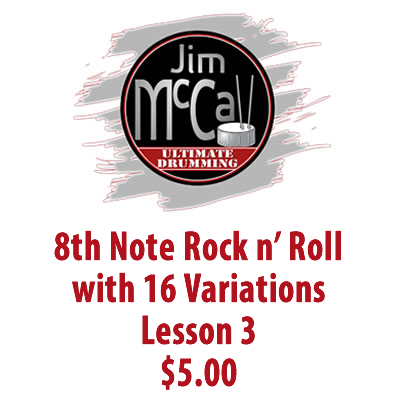 8th Note Rock n’ Roll with 16 Variations Lesson 3